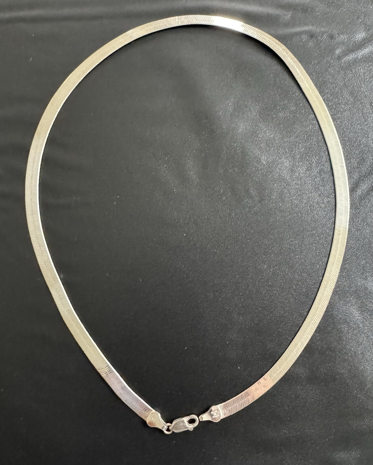 Vintage Sterling Silver 925 18” Necklace Flat Herringbone Italy 12.71g