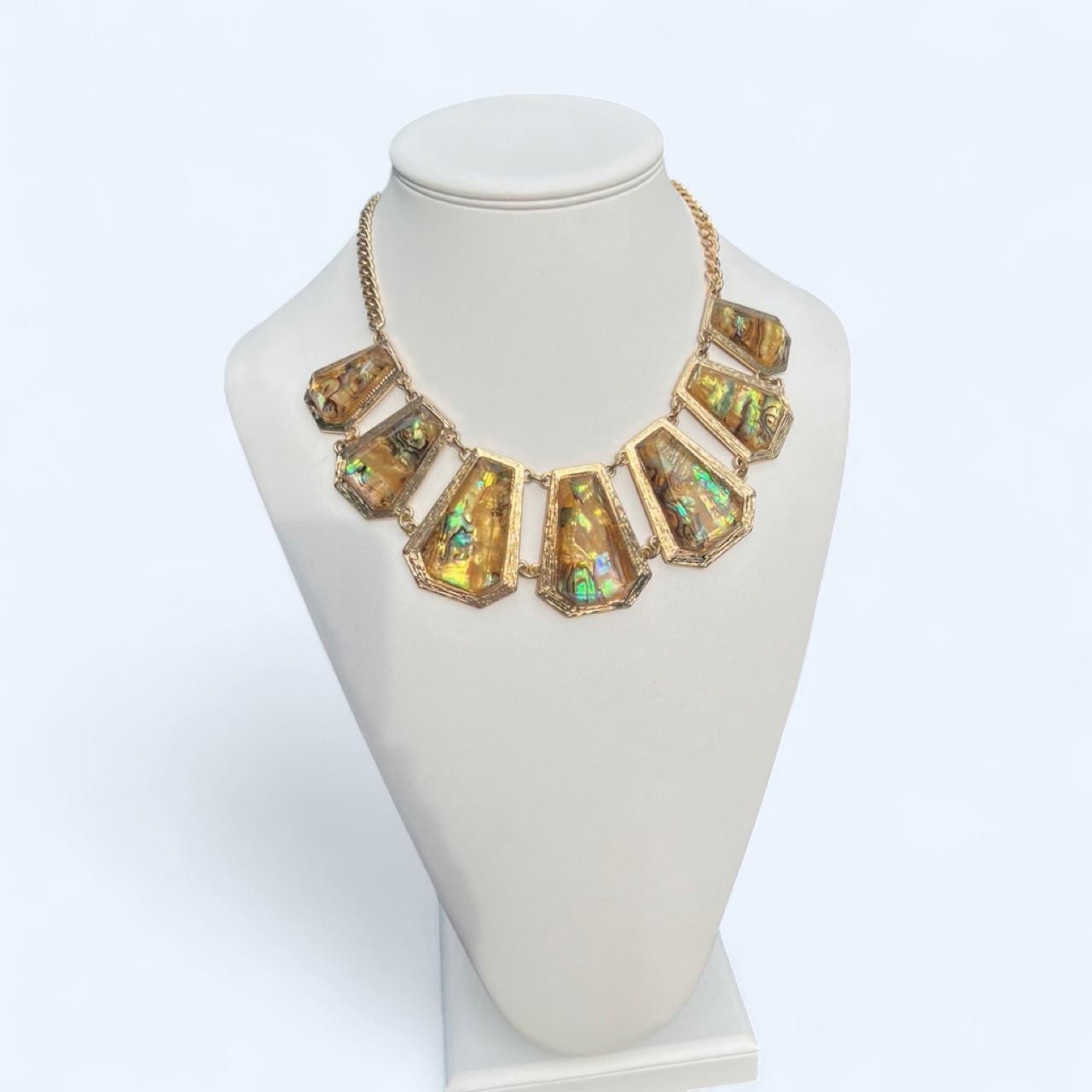 Vintage 2000s Statement Necklace Retro 00s Abalone Shell Style Glam The Limited