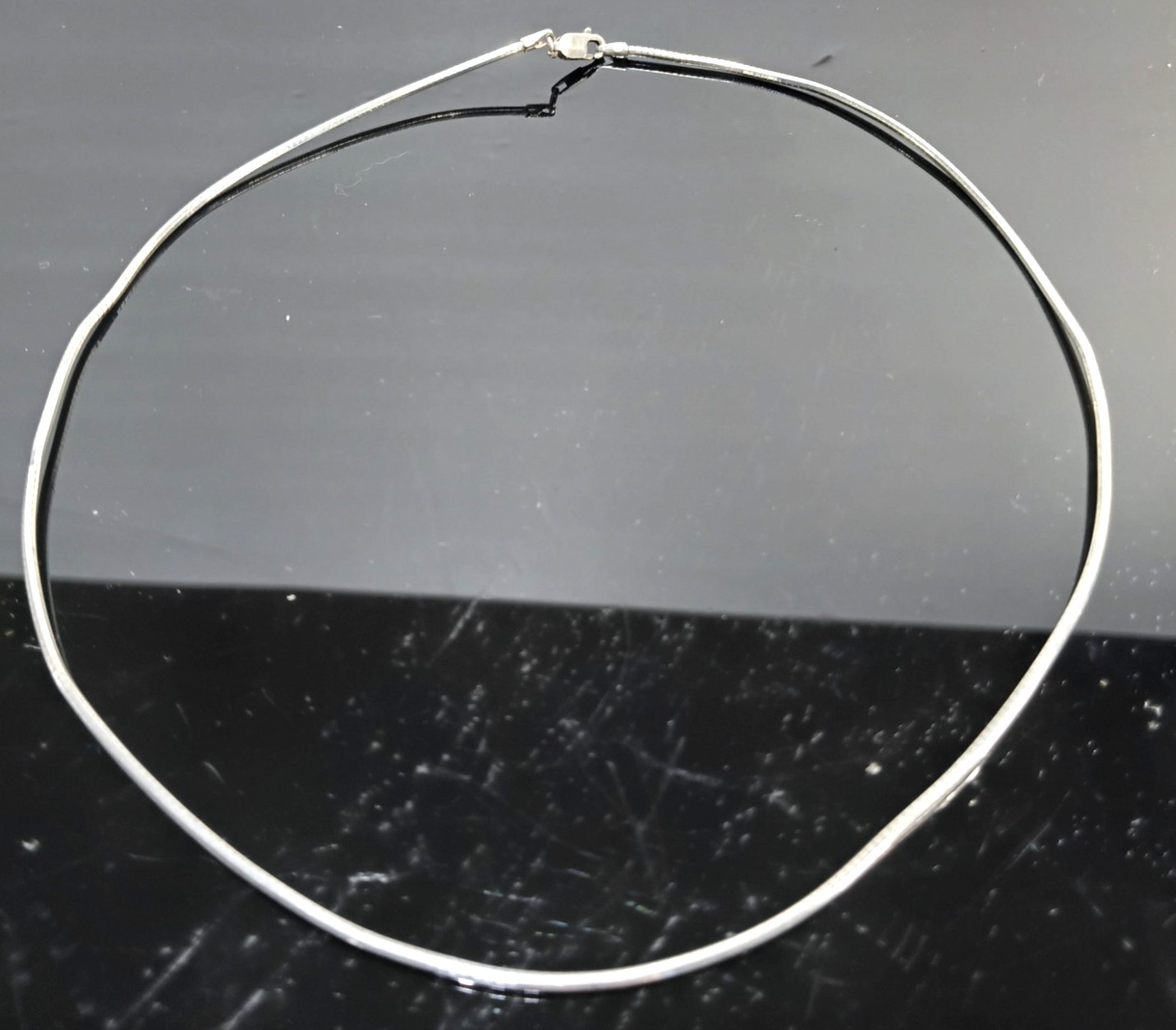 Vintage 925 Sterling Silver 16 Inch Wire Necklace With Claw Clasp
