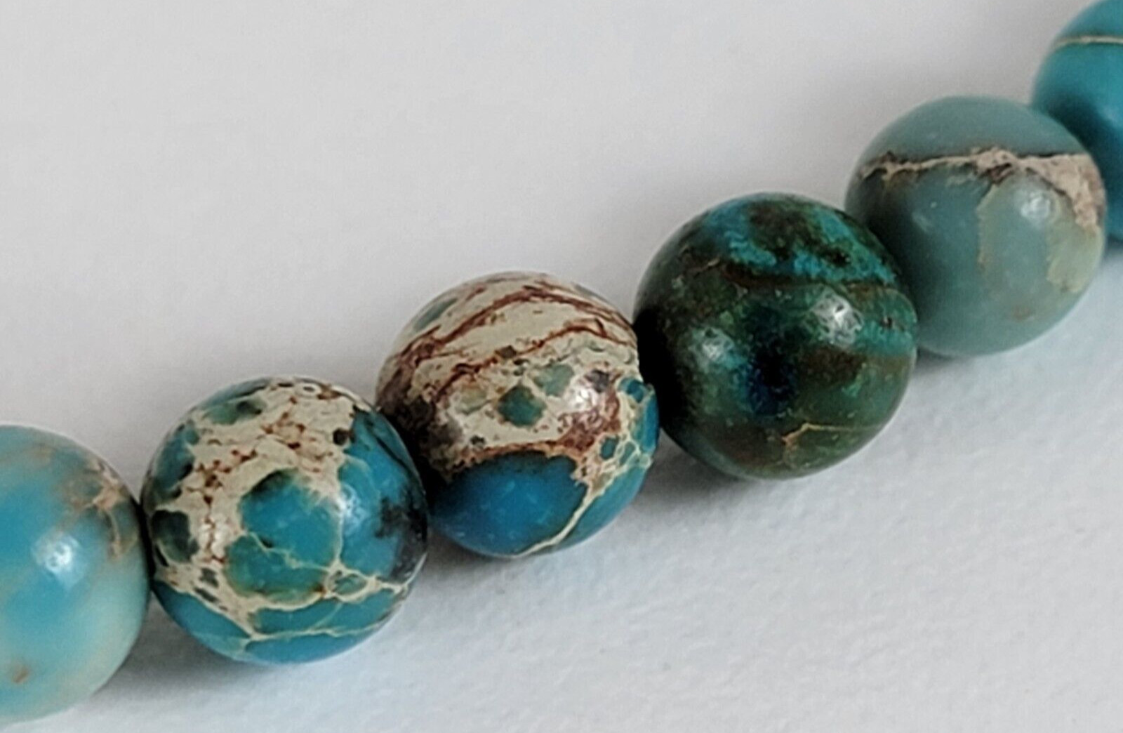 Vintage Multicolor Gemstone Beaded Stretch Necklace 21 In Bohemian Surfer
