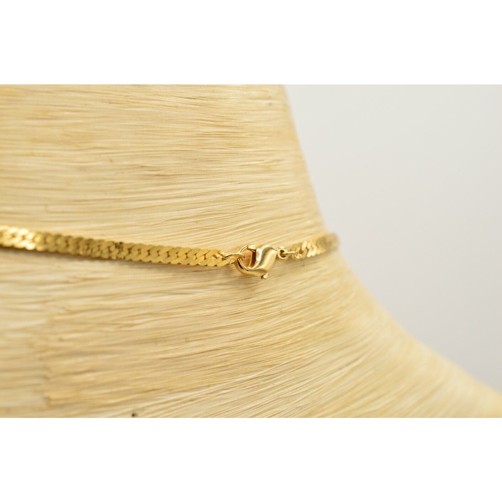 Vintage Statement Necklace Collar Gold Chain Black Dangle Pendant 1980s Bin2