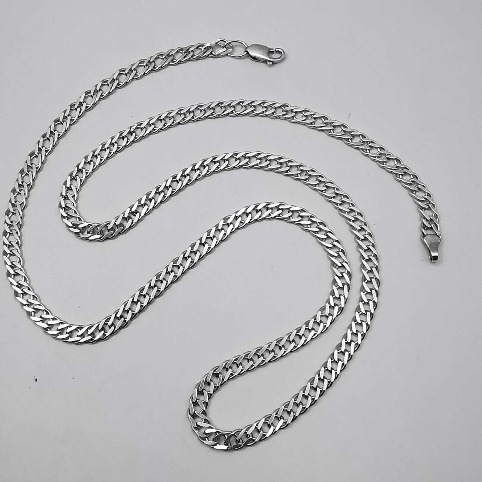 Vintage 925 Sterling Silver 23.8″ Curb Chain Necklace 17.48g Unisex Adult Gift