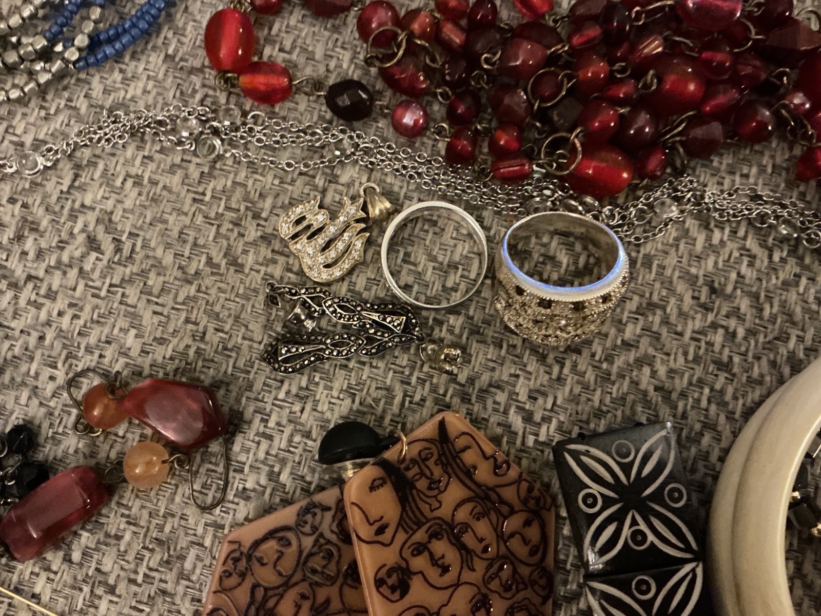 Lot Of Vintage/Modern Costume Jewelry-Two Watches-A Few Pcs of Sterling-Brooch
