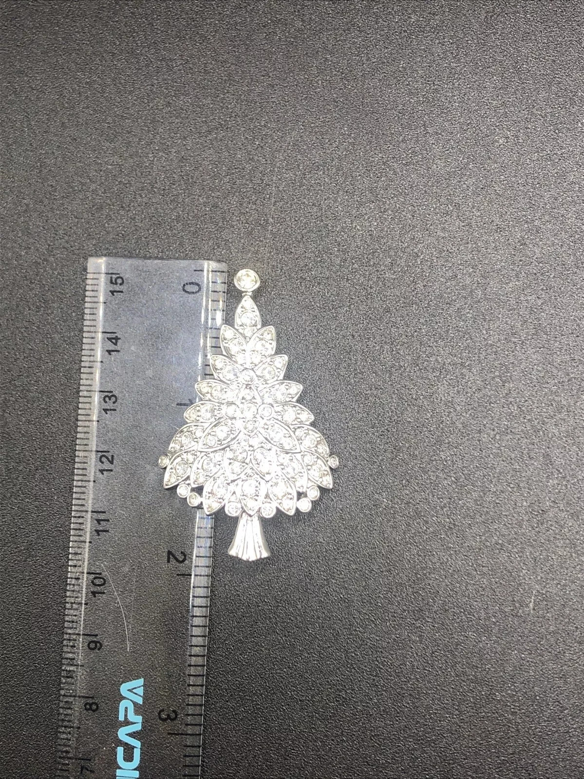 Signed Swarovski Crystal Christmas Tree Pin Brooch 2000 Millennium Edition