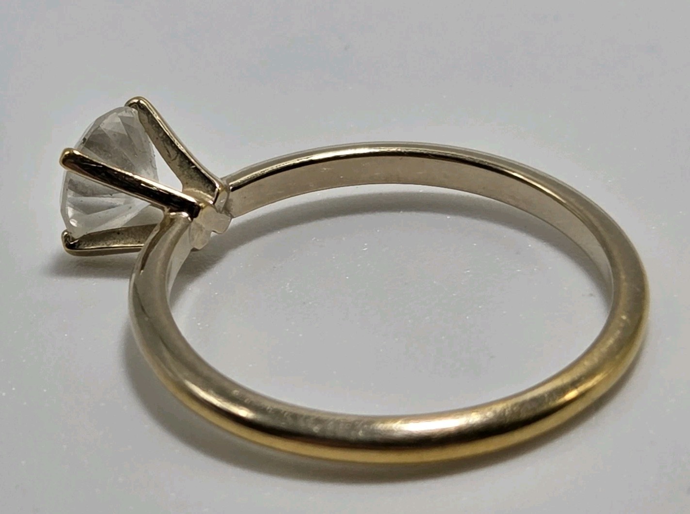 VTG ESPO 14KT Yellow Gold G.E. Electroplated Cubic Zirconia Solitaire Ring SZ9.5