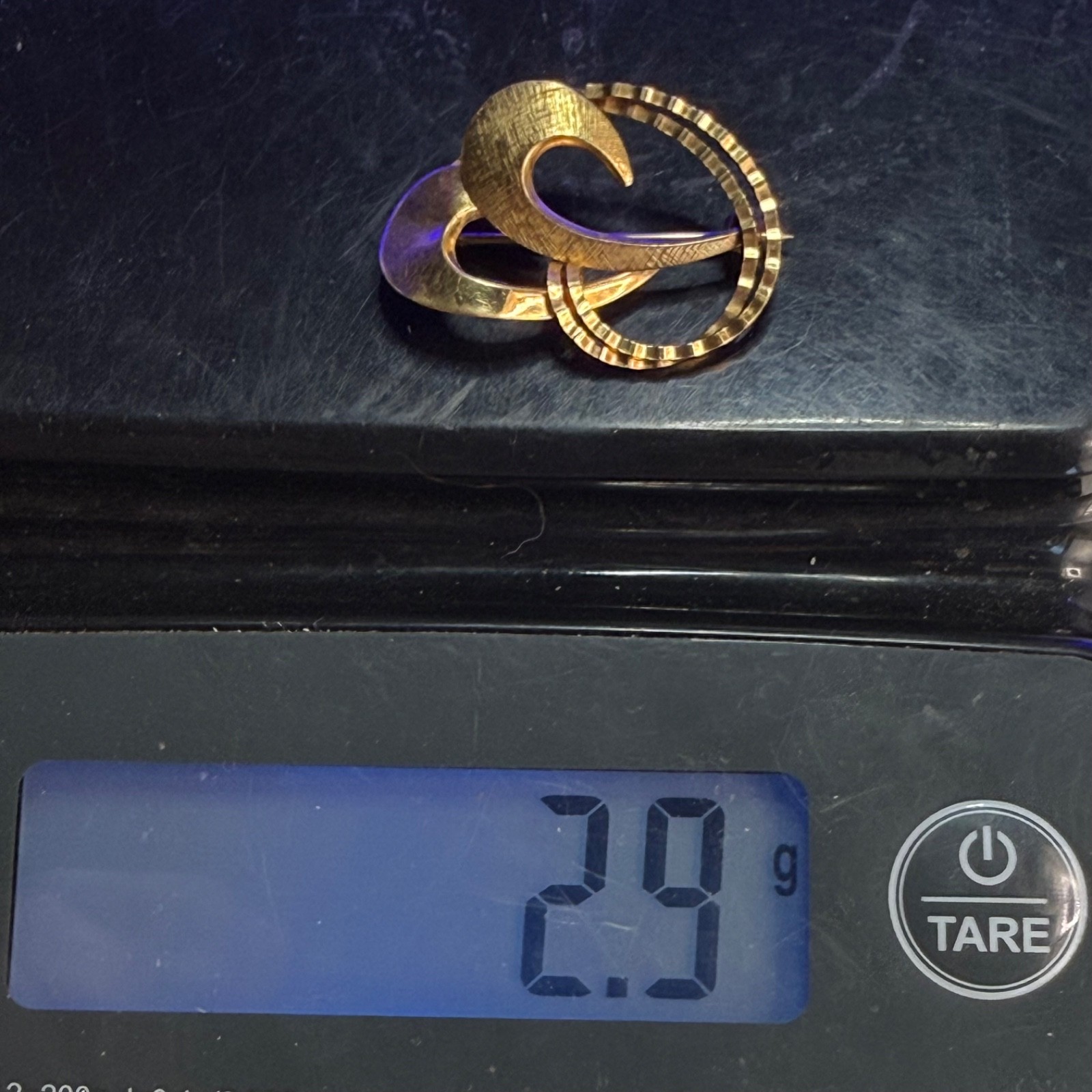 Vintage Gold Filled Brooch Signed Curtis