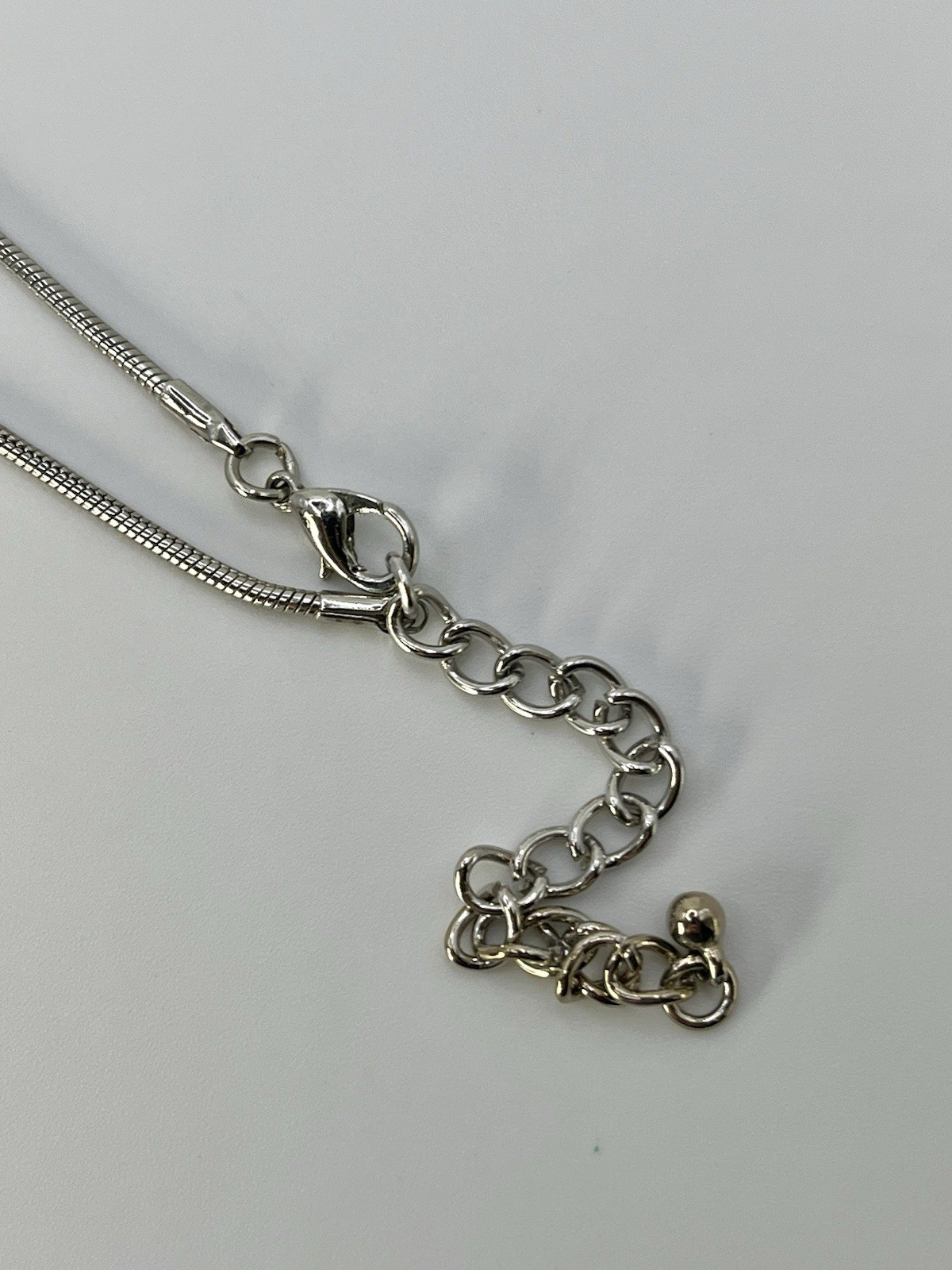 Vintage Sliver Tone Statement Necklace Slide Multiple Pendant Chain Choker 18”