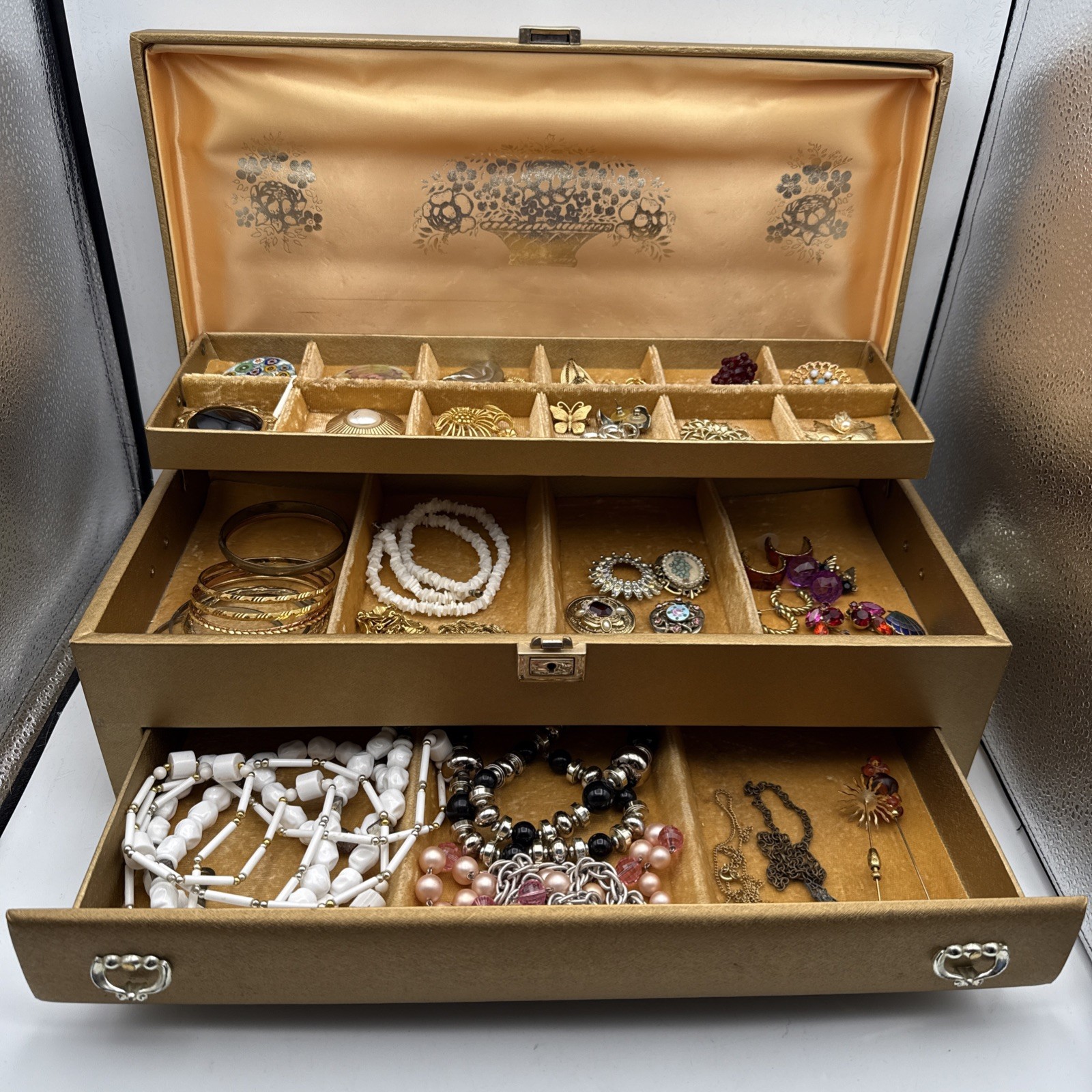 Massive Lady Buxton Filled With Vintage Jewelry READ
