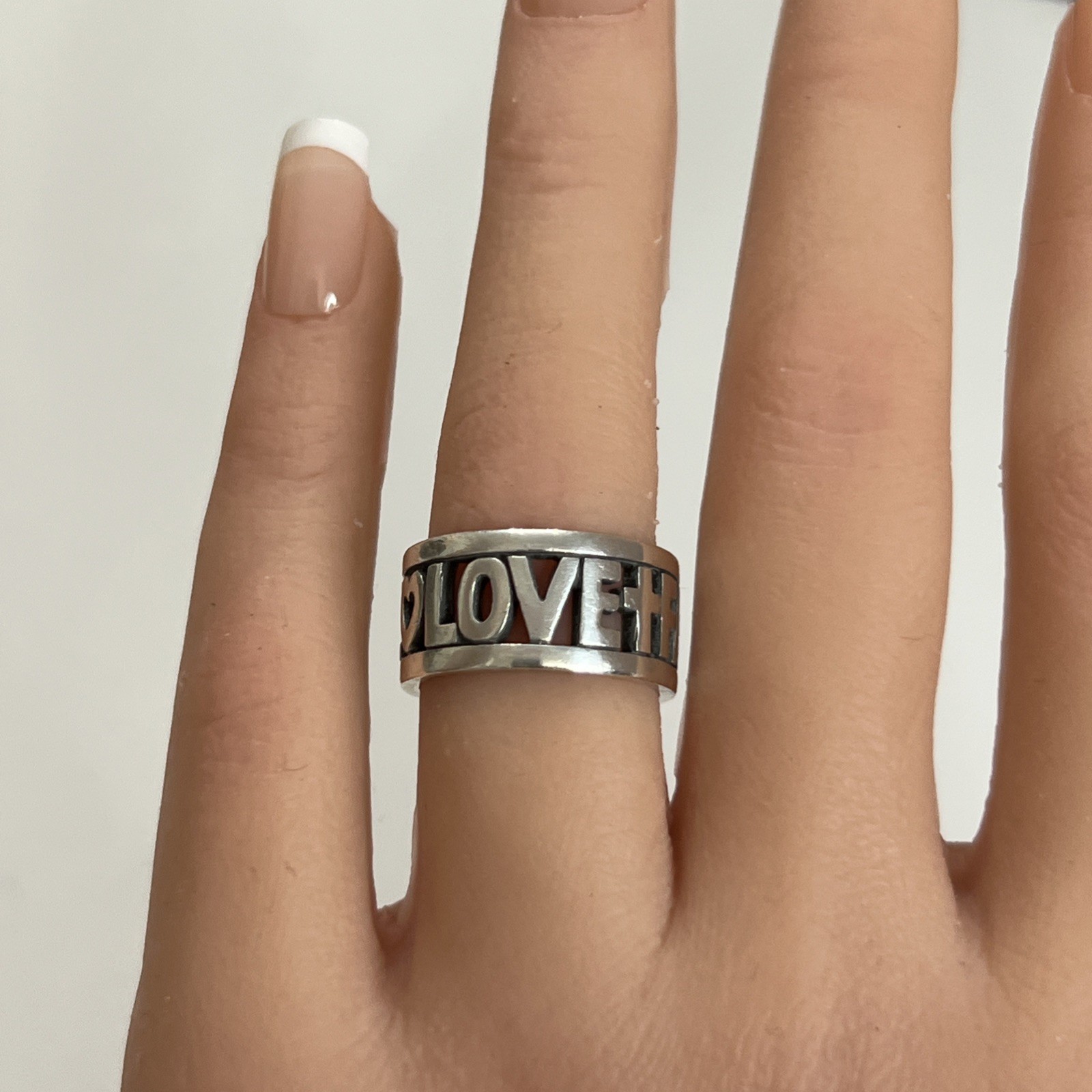 James Avery Sterling 925 Faith Hope Love Band Ring Retired Sz 5.75