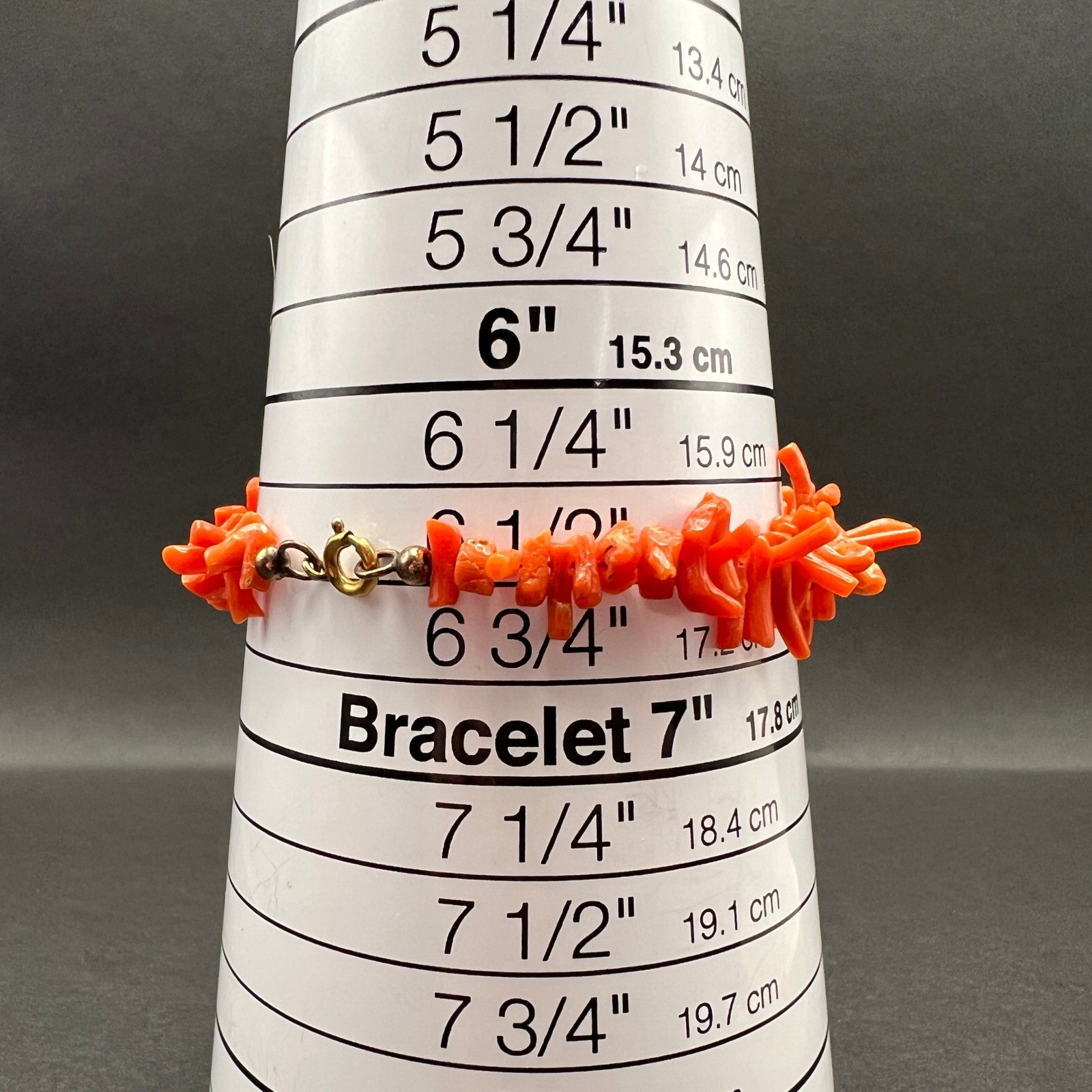 Vintage Coral Bracelet Orange Red Natural Boho
