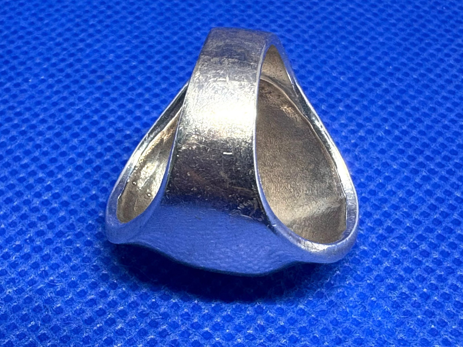 Y70 Turtle Shield Modernist 10.84g 1970 Vintage 925 Sterling Silver Ring Size 7