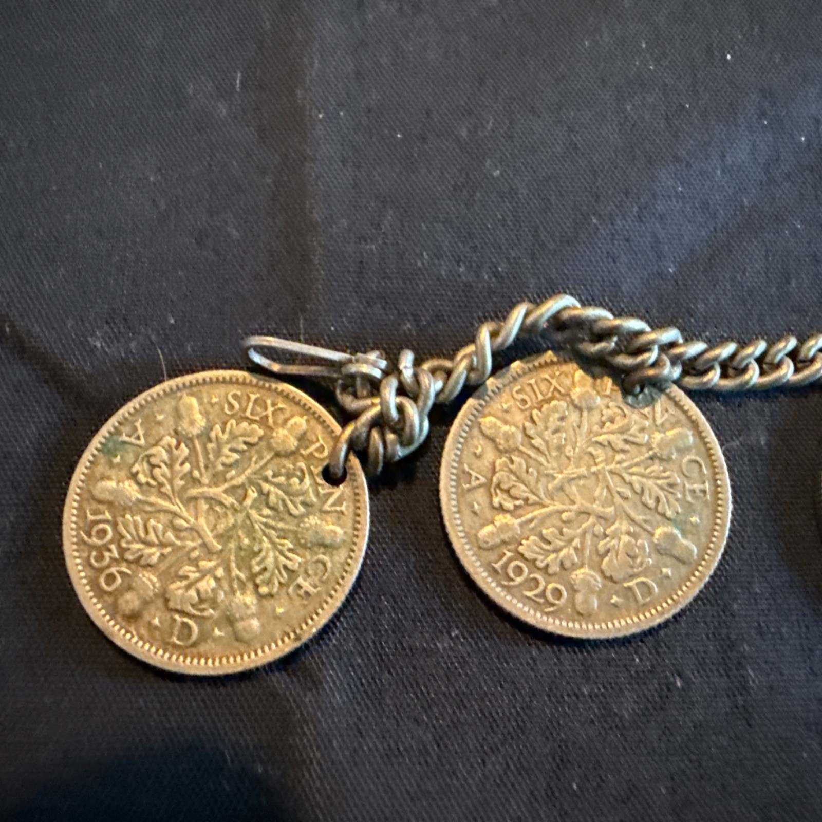 Antique Silver King George V Three pence Bracelet 1928-1936
