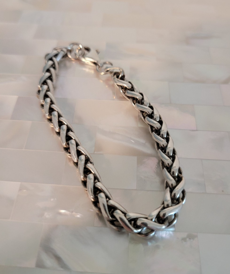 Vintage MSC 925 Sterling Silver Interwoven Link Bracelet 7.5″ L – 23.6 grams