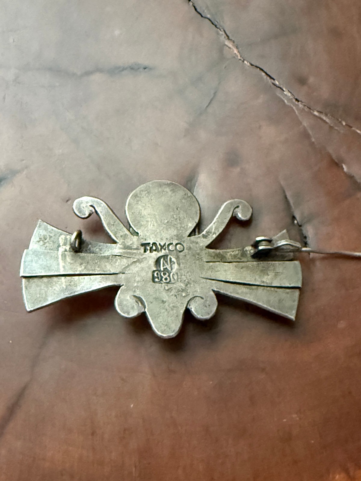 Taxco 980 Carved Face Brooch