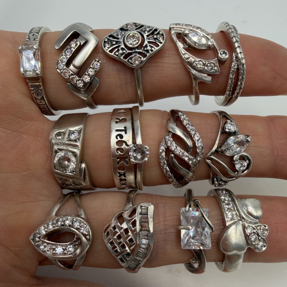 Vintage Sterling Silver 925 Ring Lot – 29.6g Mixed Women’s Estate Jewelry Collec