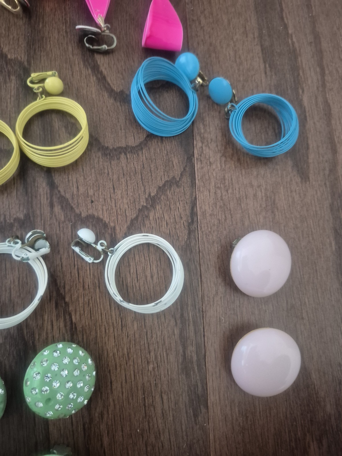 Vintage s Big Bold Retro Earrings Lot Bright Colorful Funky