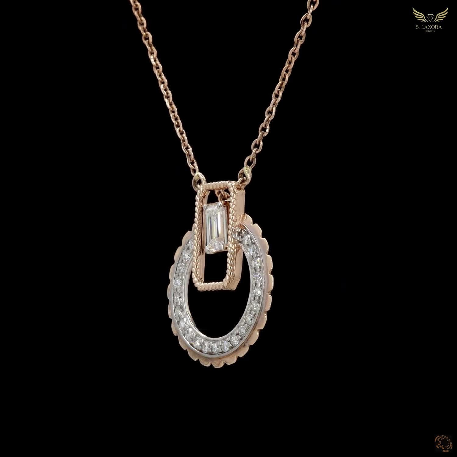Lab Created Diamond 0.82ct Pendant Necklace Rose Gold Plated Gift