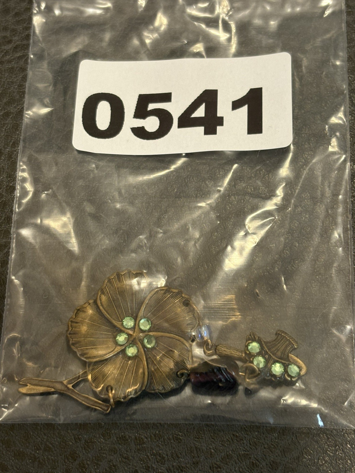 Vintage Pansy Brooch Garden Tools Dangle Flower Basket Gold Tone Rhinestones