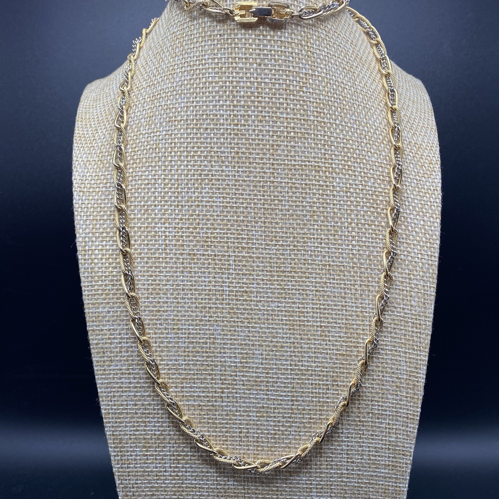 Vintage Givenchy Gold Chain Necklace 31” Multi Strand Statement Opera Logo Clasp