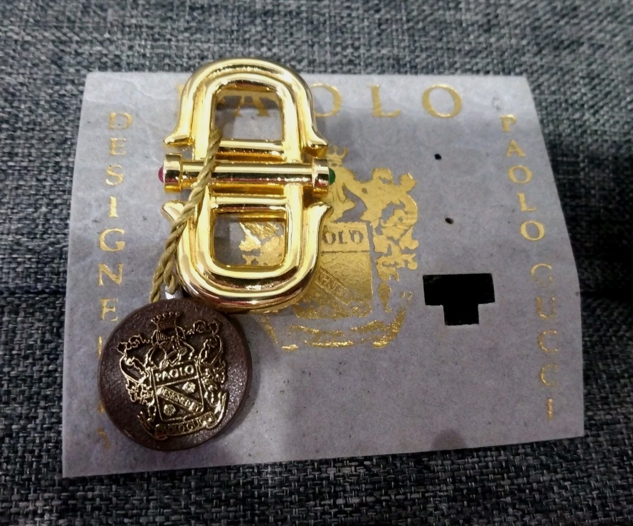 Gucci, Paolo 2 Necklaces, 2 Earrings & 2 Brooches Gold Plated Jewelry Lot Sets