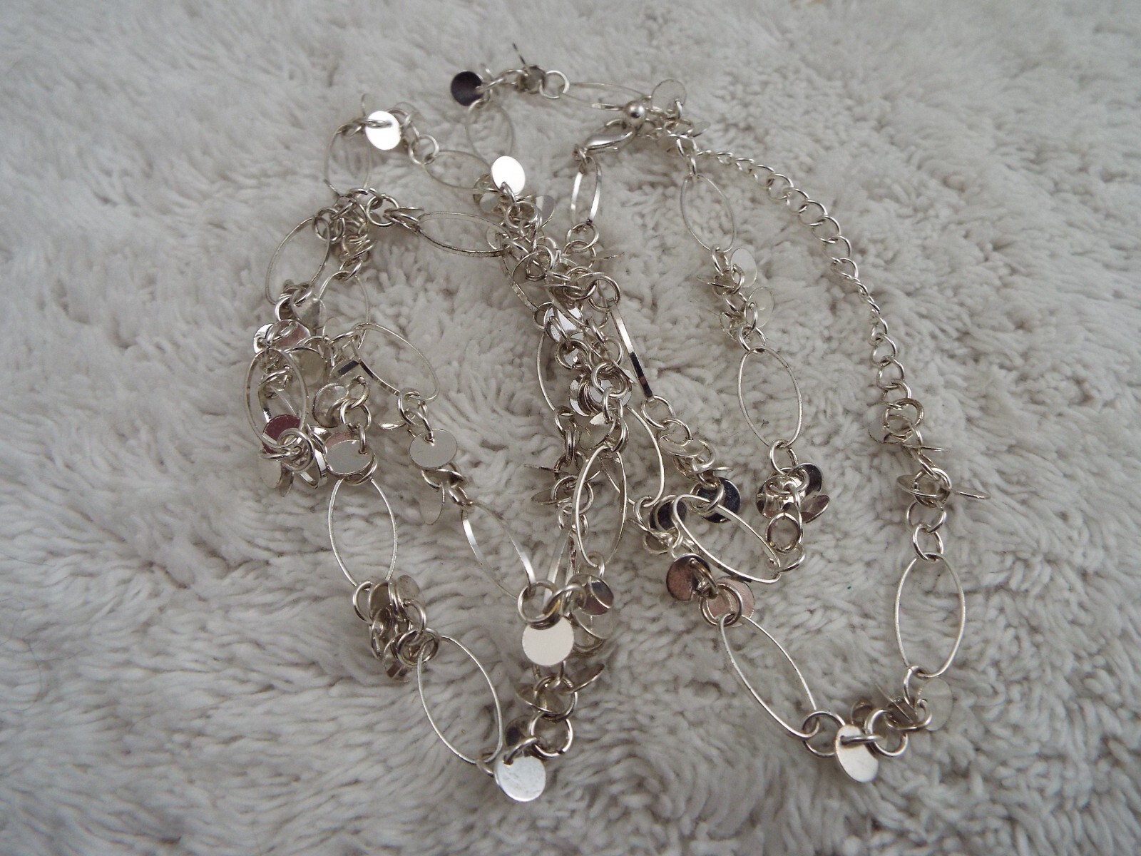 Silvertone Charm Chain Necklace (J38)