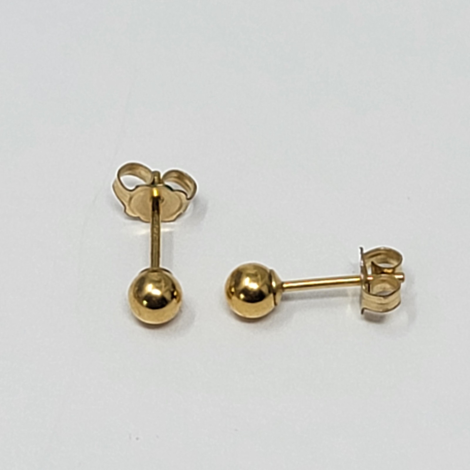 Vintage Earrings MARKED 14K GOLD FILLED Pierced Stud Ball Bead Jewelry 1/20 4mm