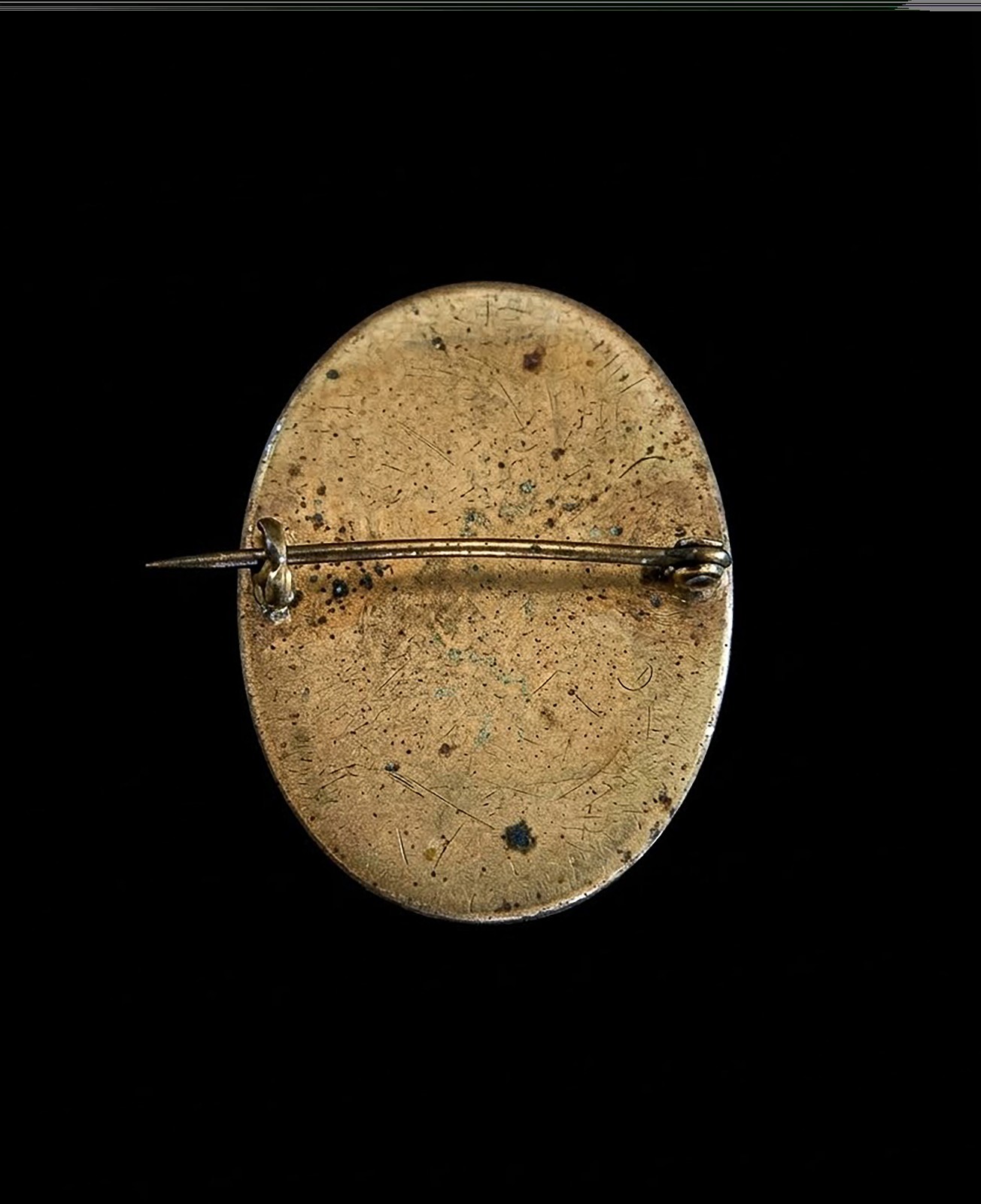 Victorian Turquoise Glass & Gilt Metal Brooch – Czech Republic – Circa 1900