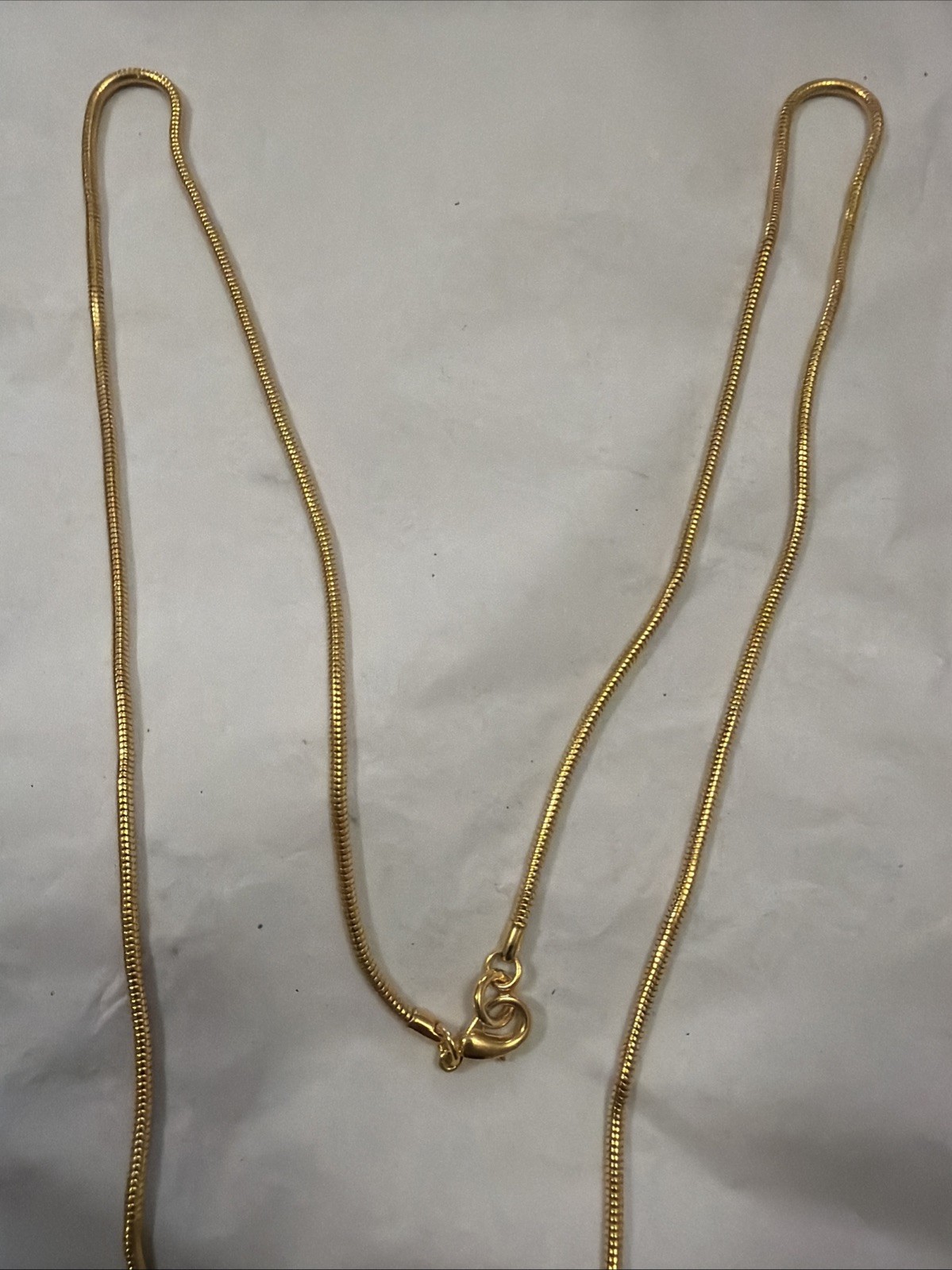 Vintage New 14k Gold Plated 36” Mesh Snake Chain Rich Finish Awesome