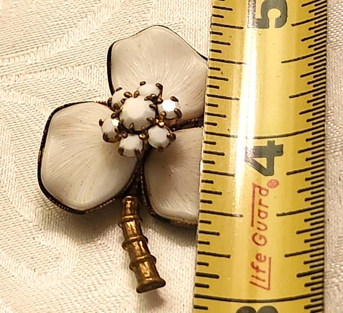 Vintage Floral Pink Thermoset Rhinestones Celluloid Romantic Spring