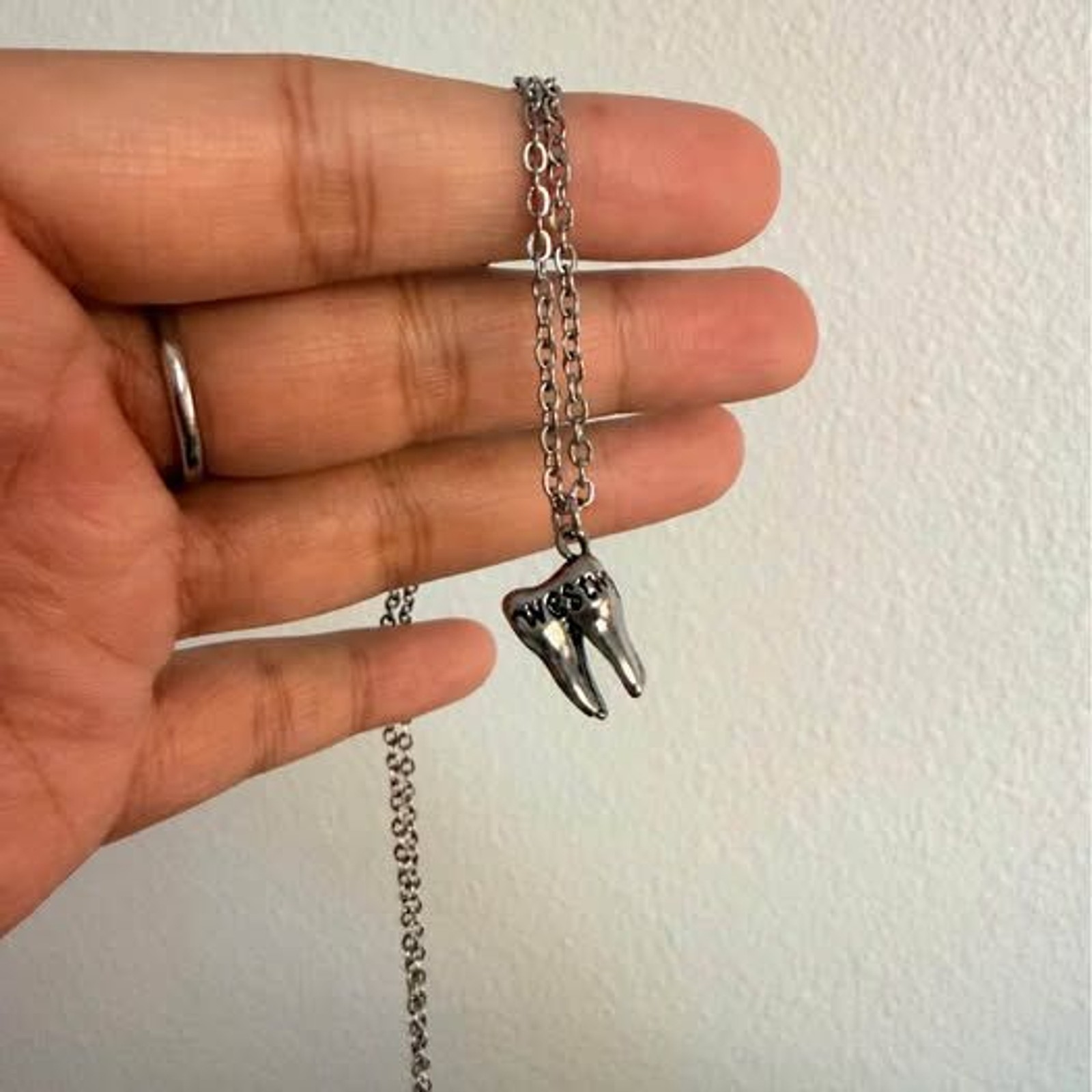 Vintage Wisdom Tooth Pendant Necklace | Stainless Steel Chain