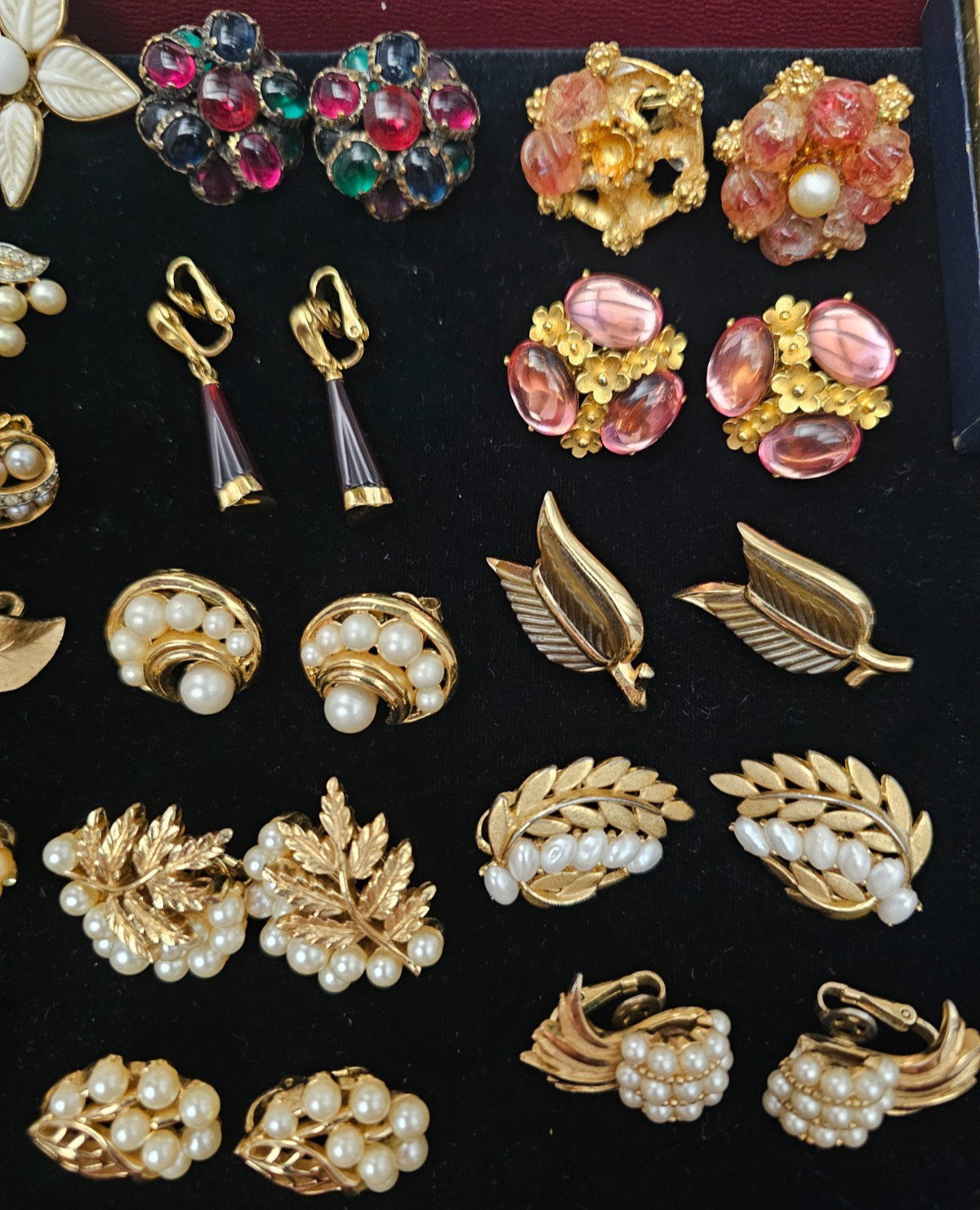 Vintage Trifari Gold & Silver Tone Lot of 22 Earrings Bracelet Pins Necklaces