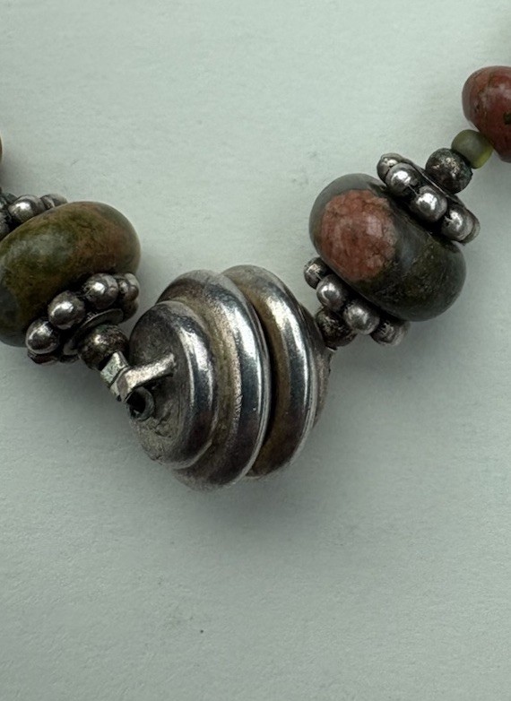 Vintage SeaShell Pattern Handmade Jewelry Ceramic Art Necklace Diane Wilson Folk