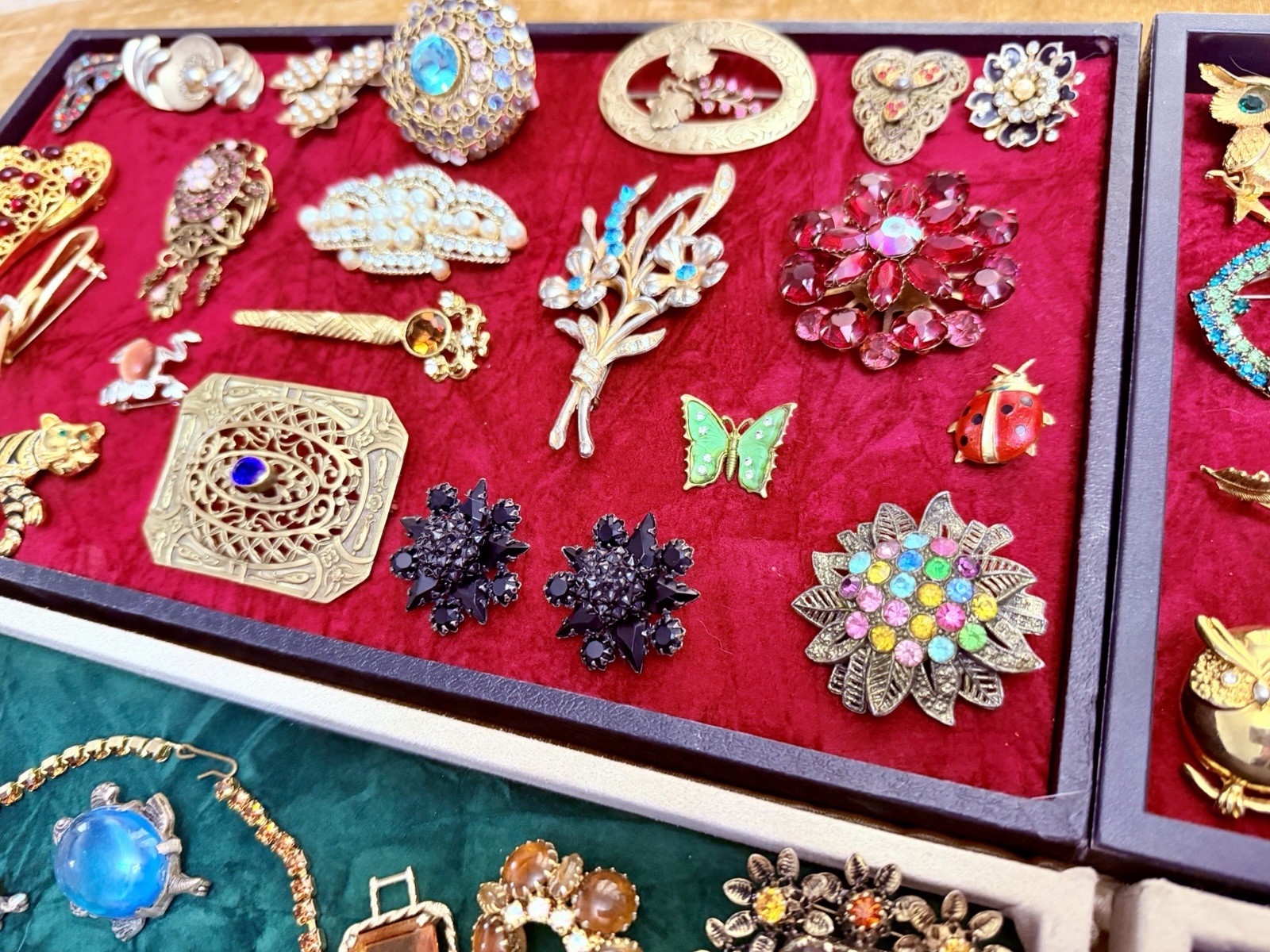 HUGE Vintage Mod Rhinestone Jewelry Lot High End Schreiner Weiss Eisenberg +