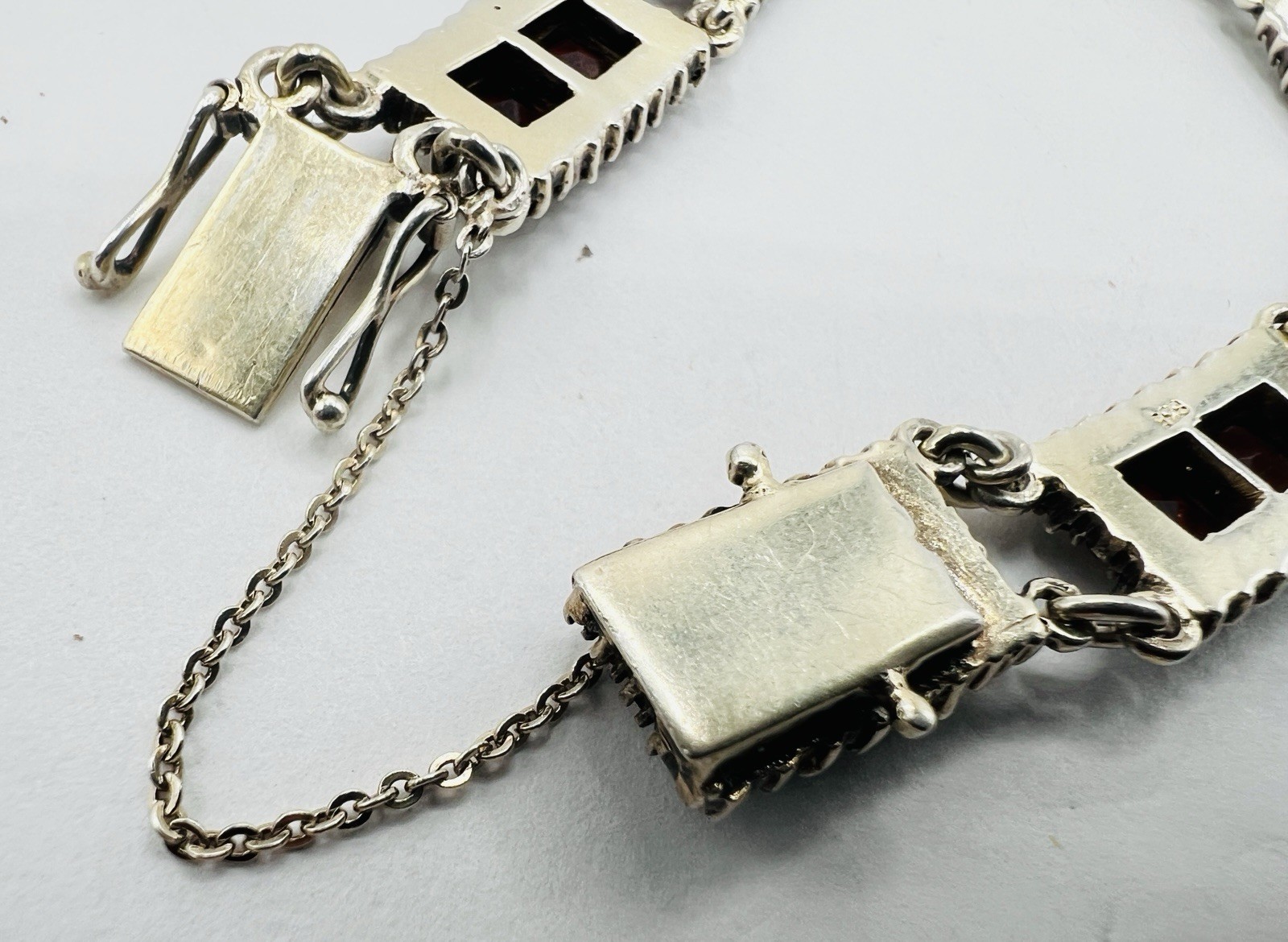 Vintage 835 Silver & Garnet Trachten Bracelet