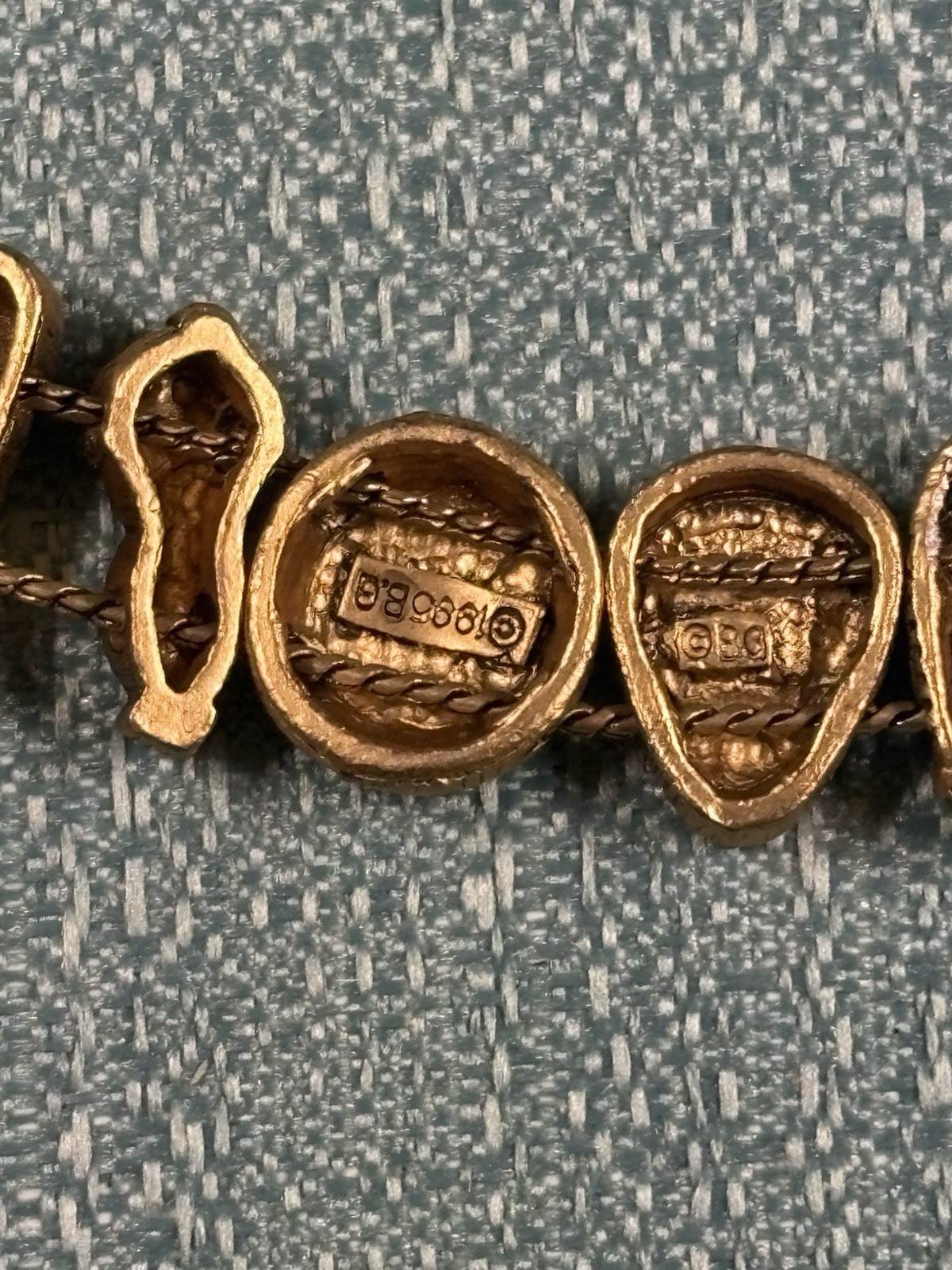 Vintage 1990’s TOFA Baseball Theme Bracelet Charms Gold Tone Made In Korea