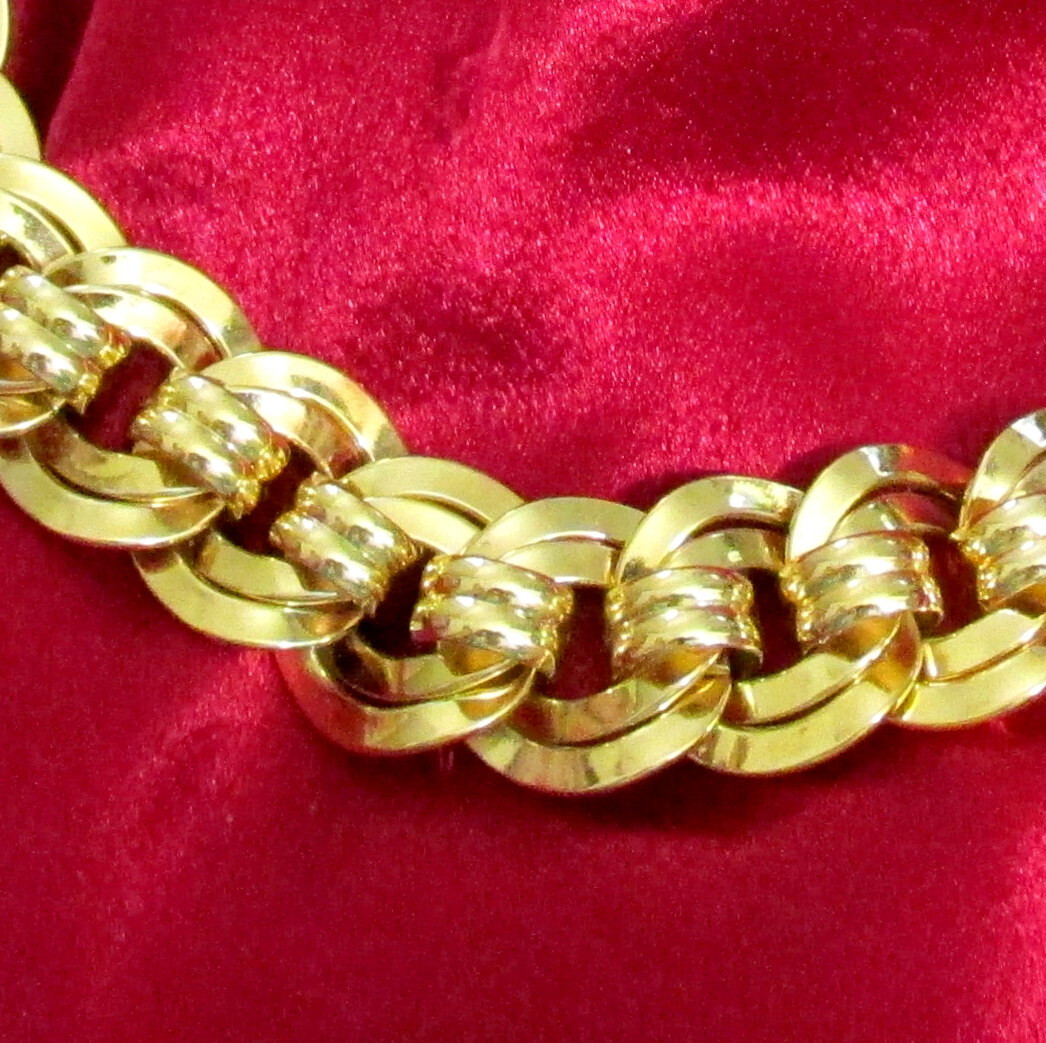 VTG RUNWAY WEIGHTY GP 19″ NAPIER DOUBLE LINK CHAIN NECKLACE CLASSIC STATEMENT