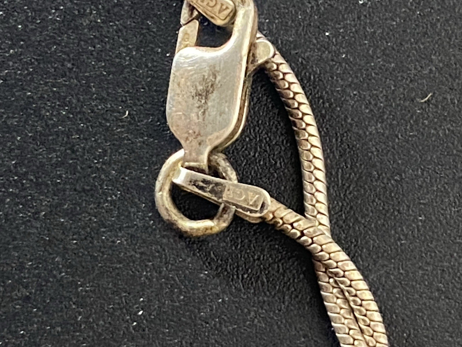 Vintage AGI Sterling Silver Snake Chain Necklace 925 Italy