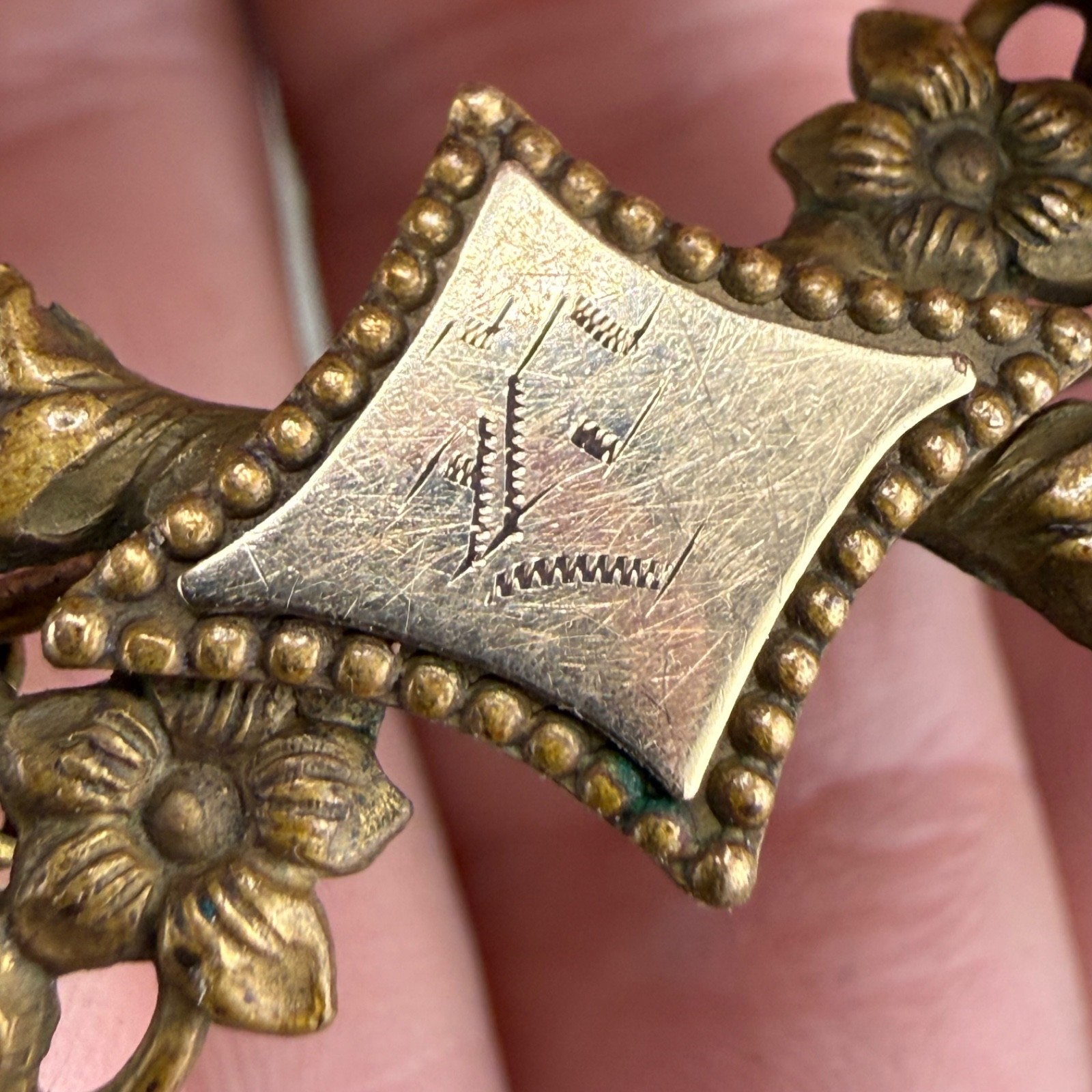 Vintage Gold Filled Engraved Bracelet 6.5”