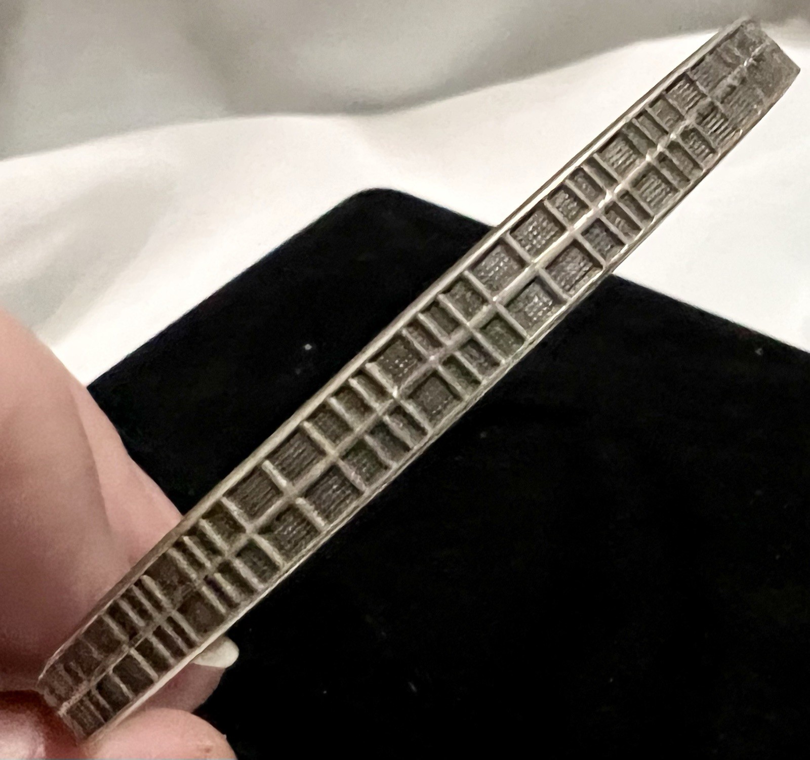 MCM Danecraft STERLING SILVER Modernist Brutalist BANGLE BRACELET Vintage