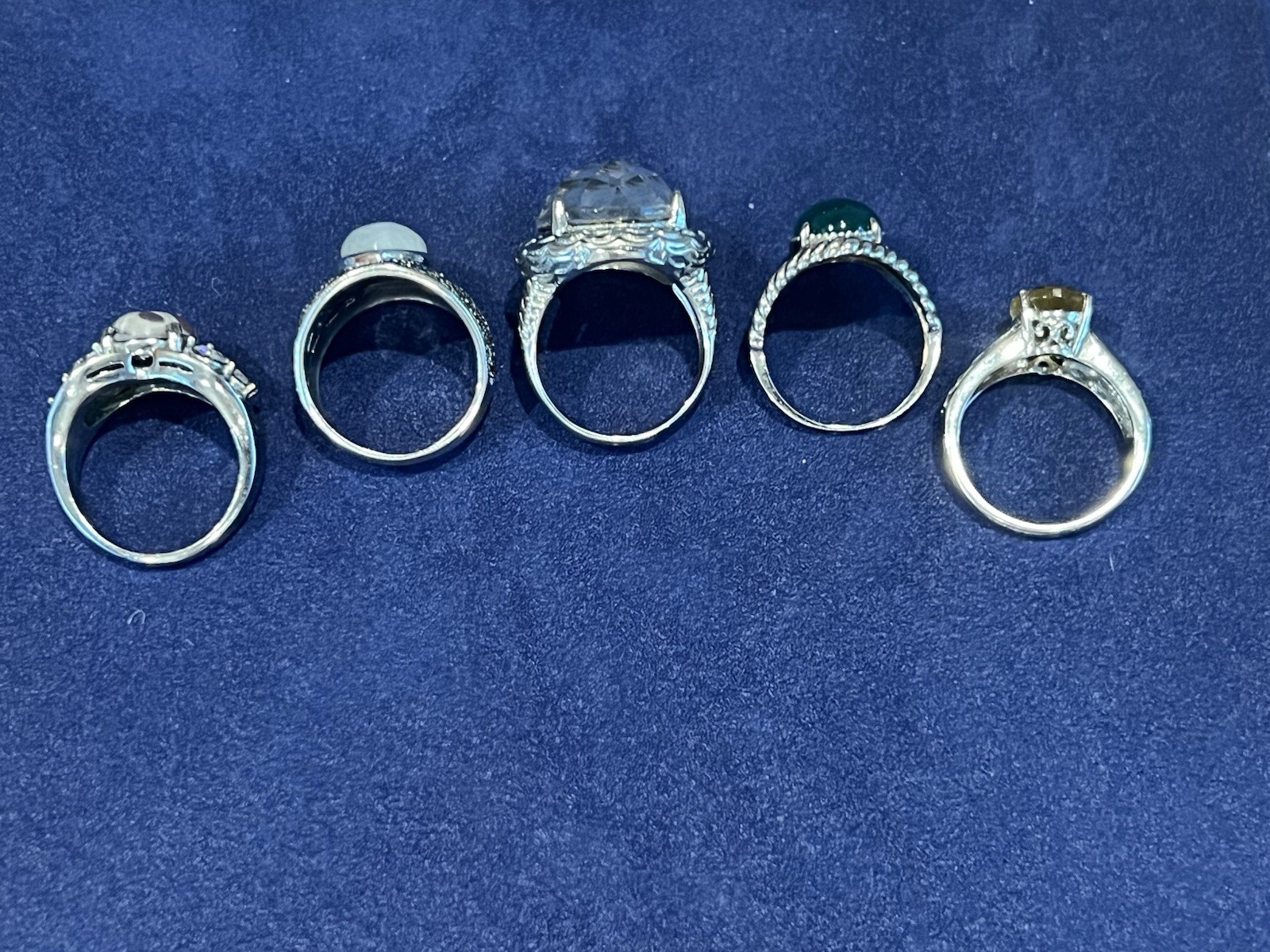 Vintage Stainless Steel Rings Costume Chunky Jewelry Lot Of 5. Size 9
