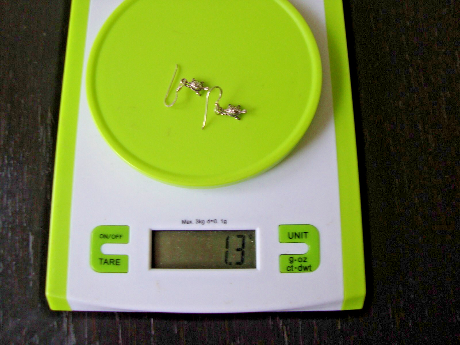 VINTAGE TINY TORTOISE STERLING SILVER STAMPED 925 DANGLE/DROP HOOK EARRINGS