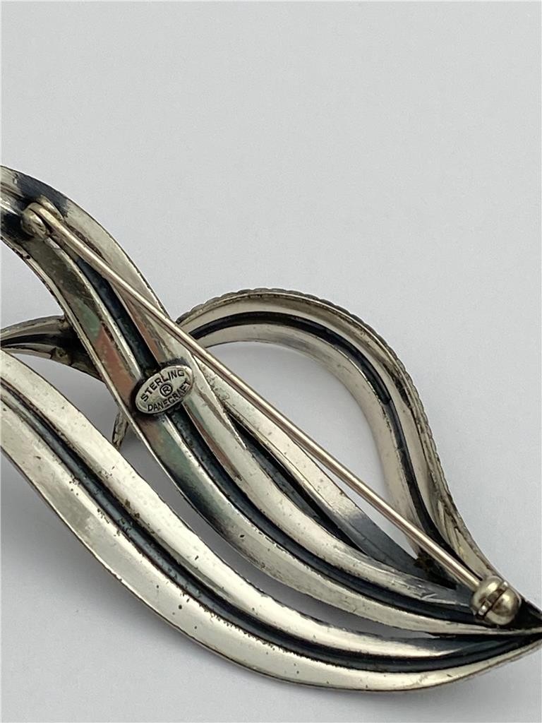 Vintage Danecraft Sterling Silver Fern Leaves Brooch Pin