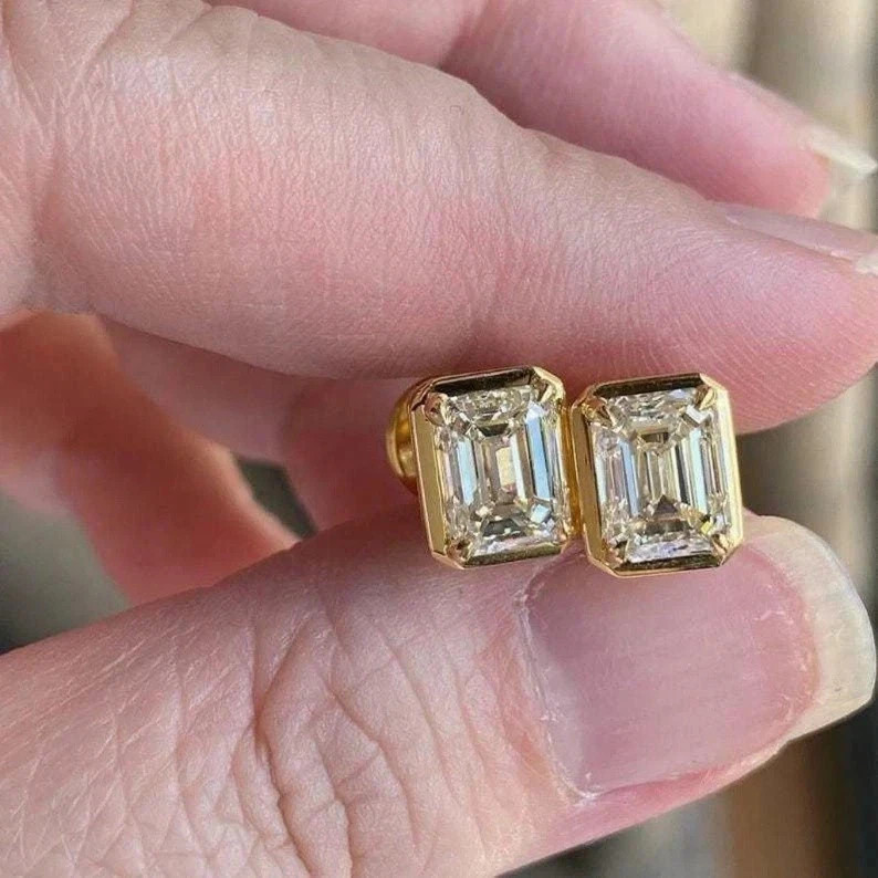 Art Deco Lab Created Diamond Antique Engagement Gift Special Earring 925 Silver