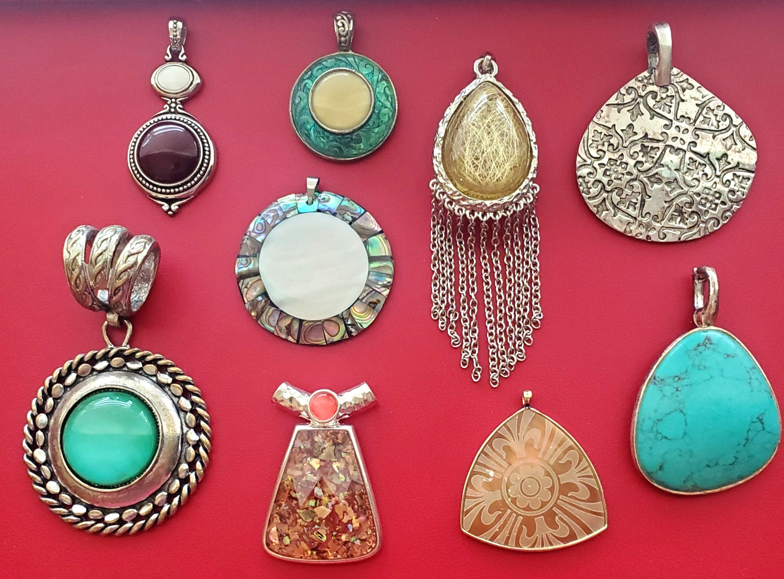 Vintage & Modern Large-Size Pendant Jewelry Lot Bohemian Style