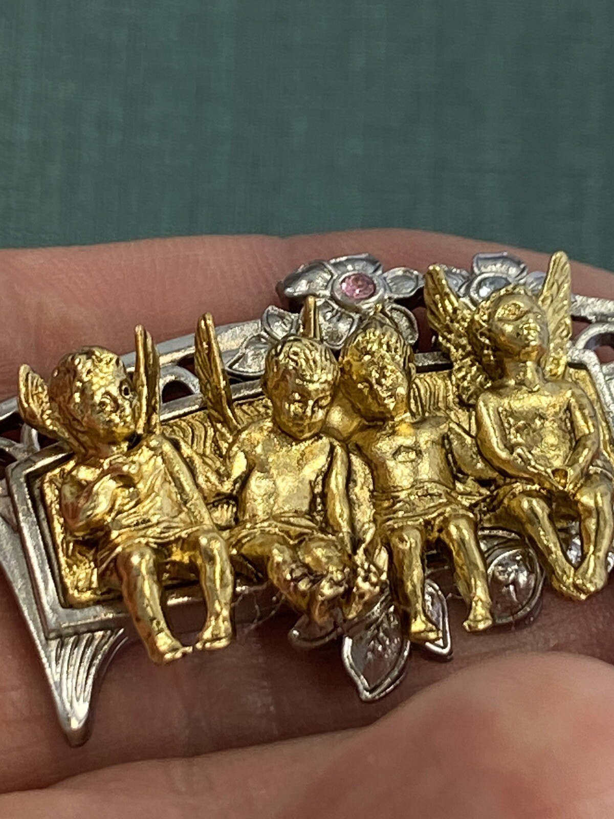 I Am Edgar Berebi My 4 In A Row Angel child Vintage Brooch pin jewelry Made 1999