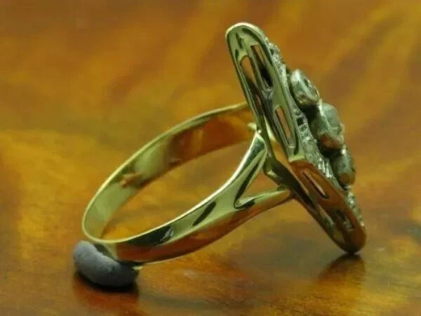 Vintage Art Deco Style Lab Created Sapphire Diamond Engagement 925 Silver Ring