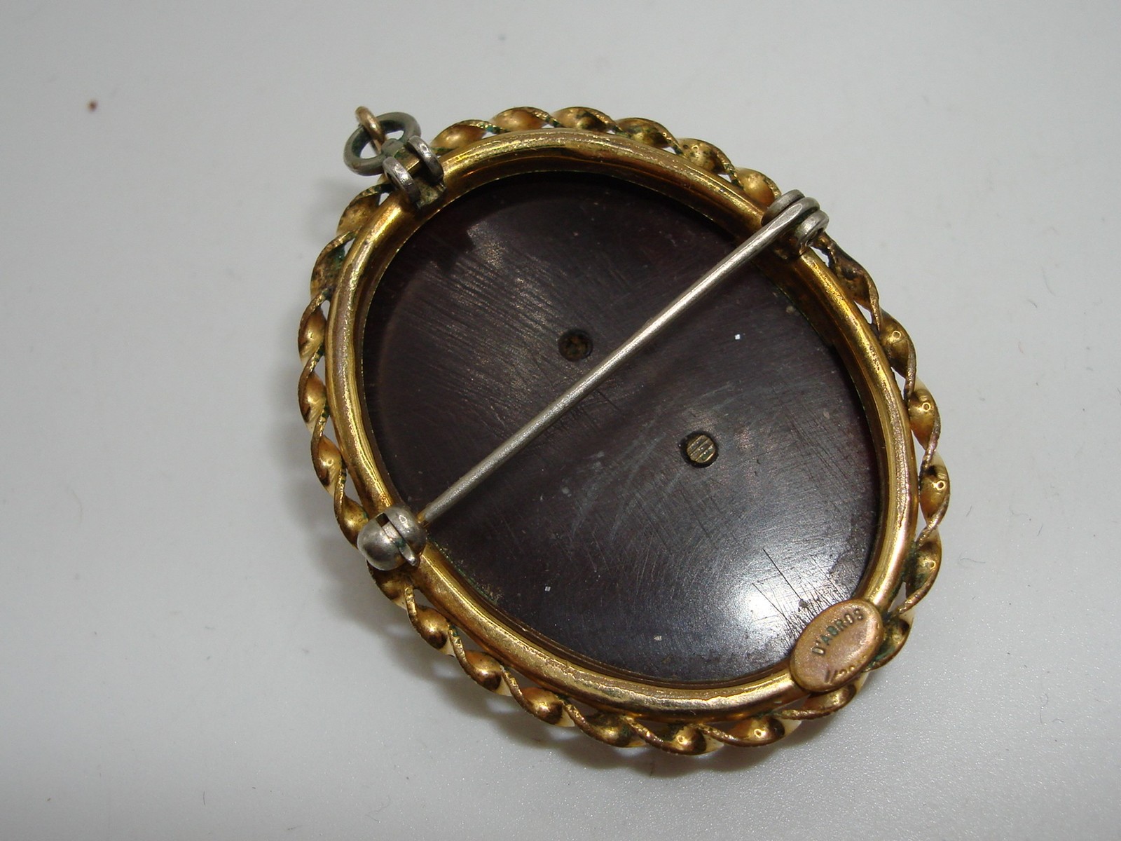 LOVELY VINTAGE D’ABROS GOLD FILLED CAMEO PIN/PENDANT!