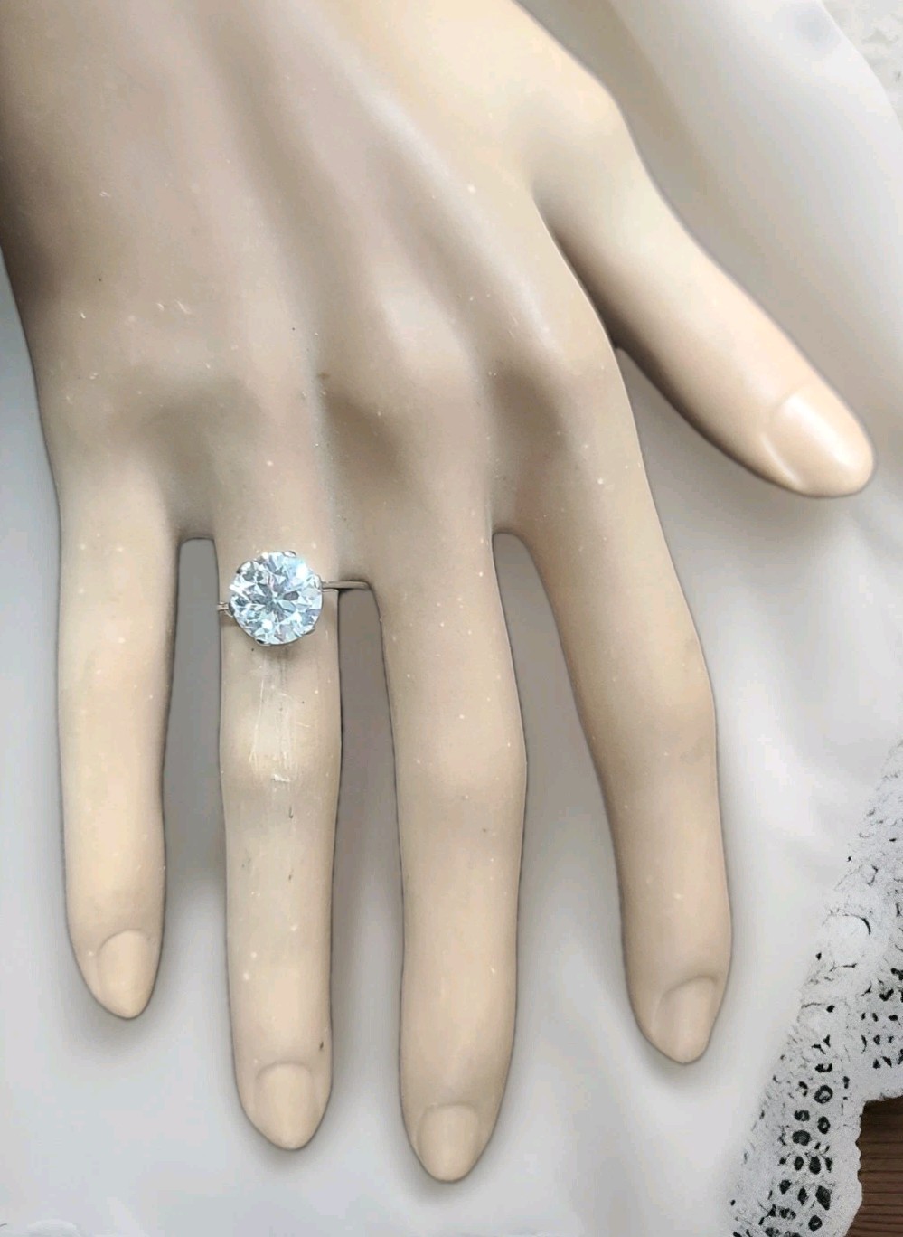Vintage Platinum Engagement Ring 3.34CT. Natural Old Euro Cut Round Diamond