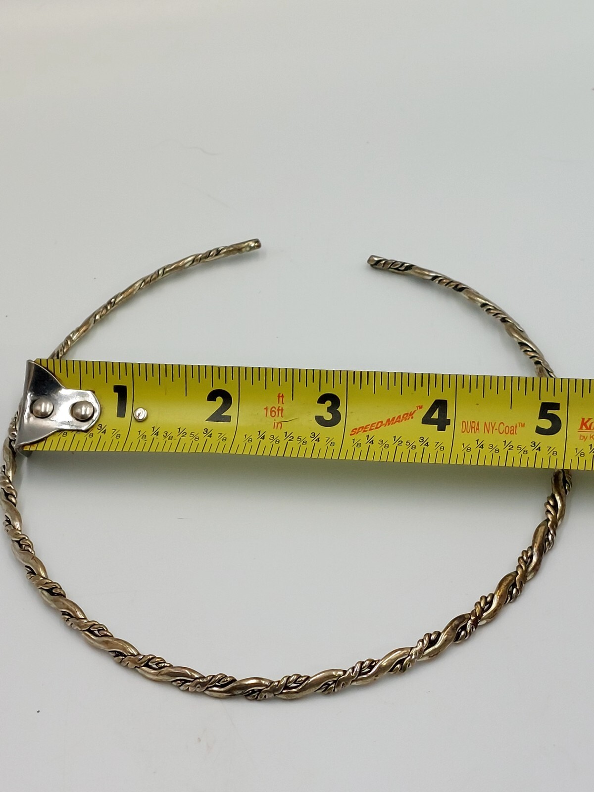Braided Twisted Neck Wire Collar Silver Plated Brass Vintage