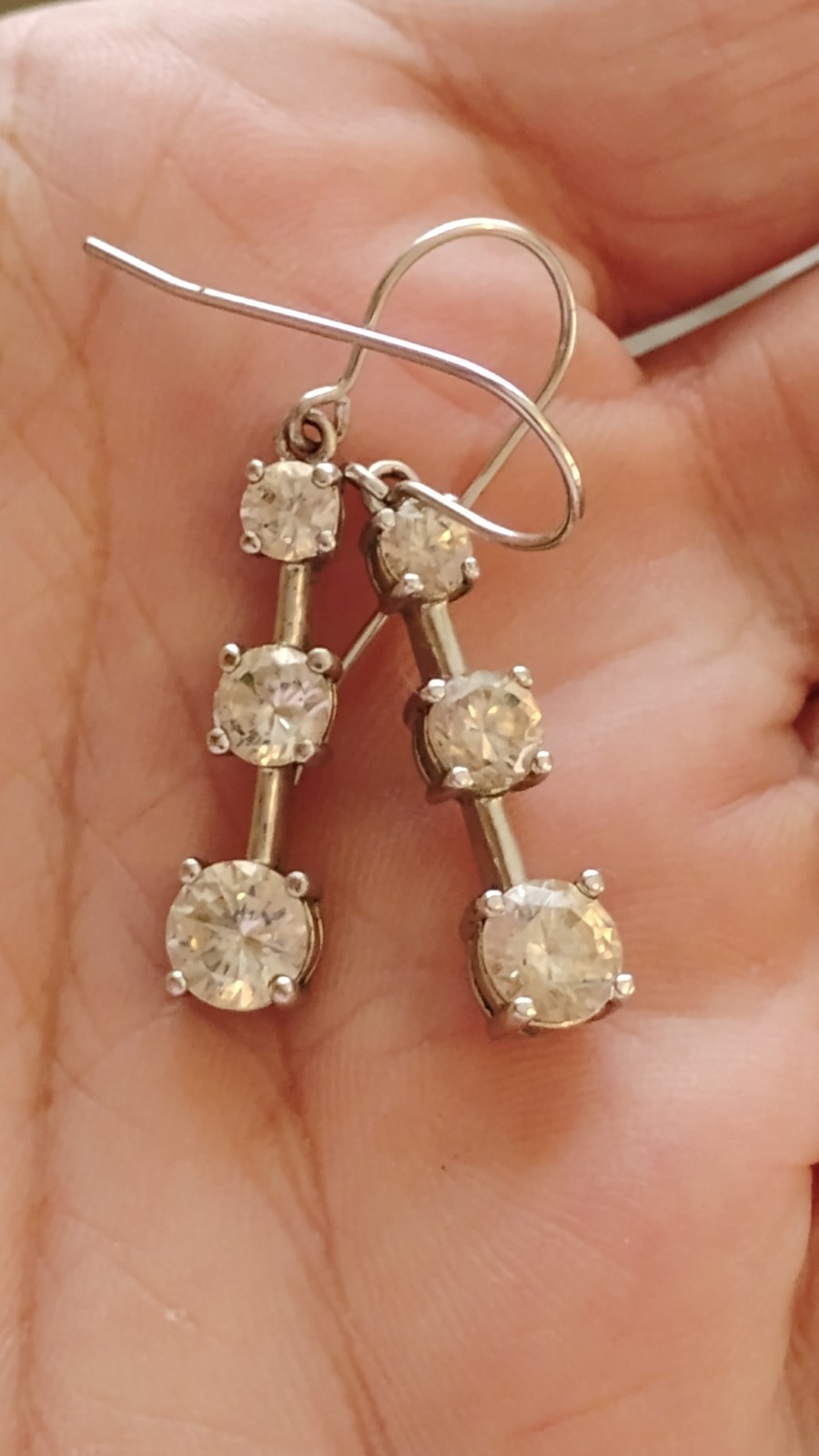 Square Cubic Zirconia Faceted Bezel Drop Dangle Earrings, 925 Sterling Silver